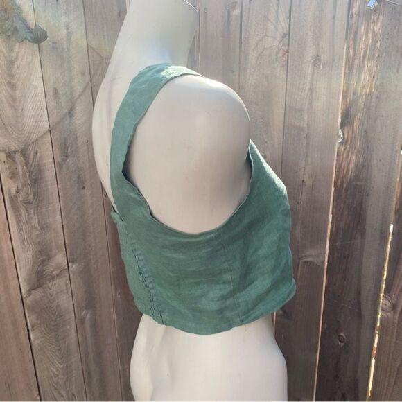 Madewell Gwen Supercrop Linen Tank in Trellis Green size 6 - Picture 7 of 13